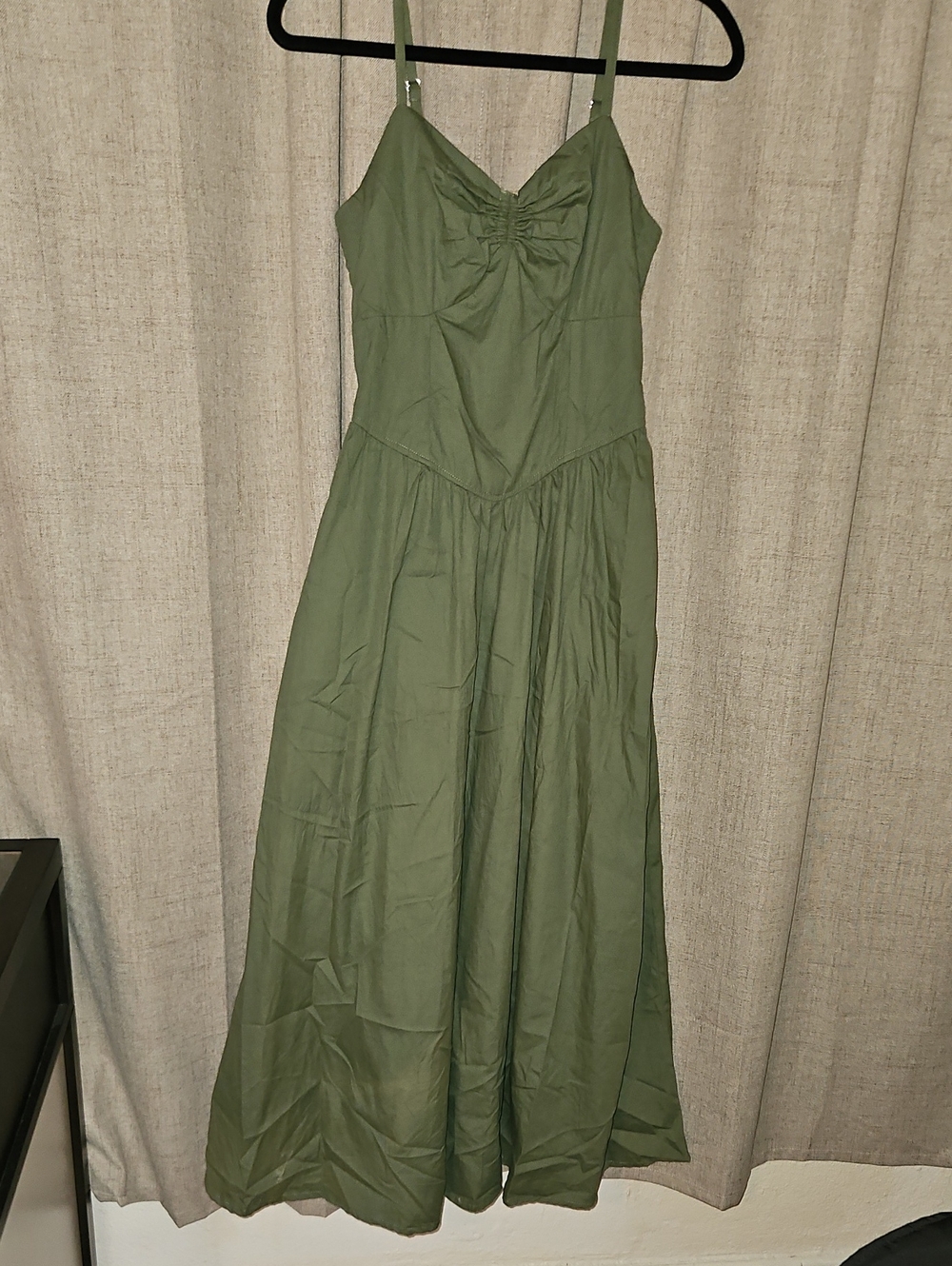 Olive Green Strappy Maxi Dress